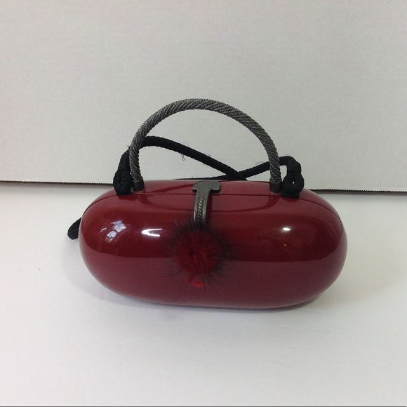 Tommy Woods Red Handbag Beverly Hill Pill Box Hand - Picture 1 of 3